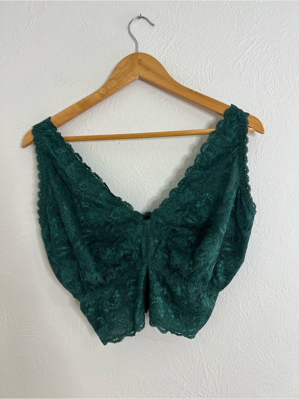 Cosabella Lace Bralette Top in Deep Green size XL